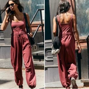 Free People Inbound Onesie/crimson color